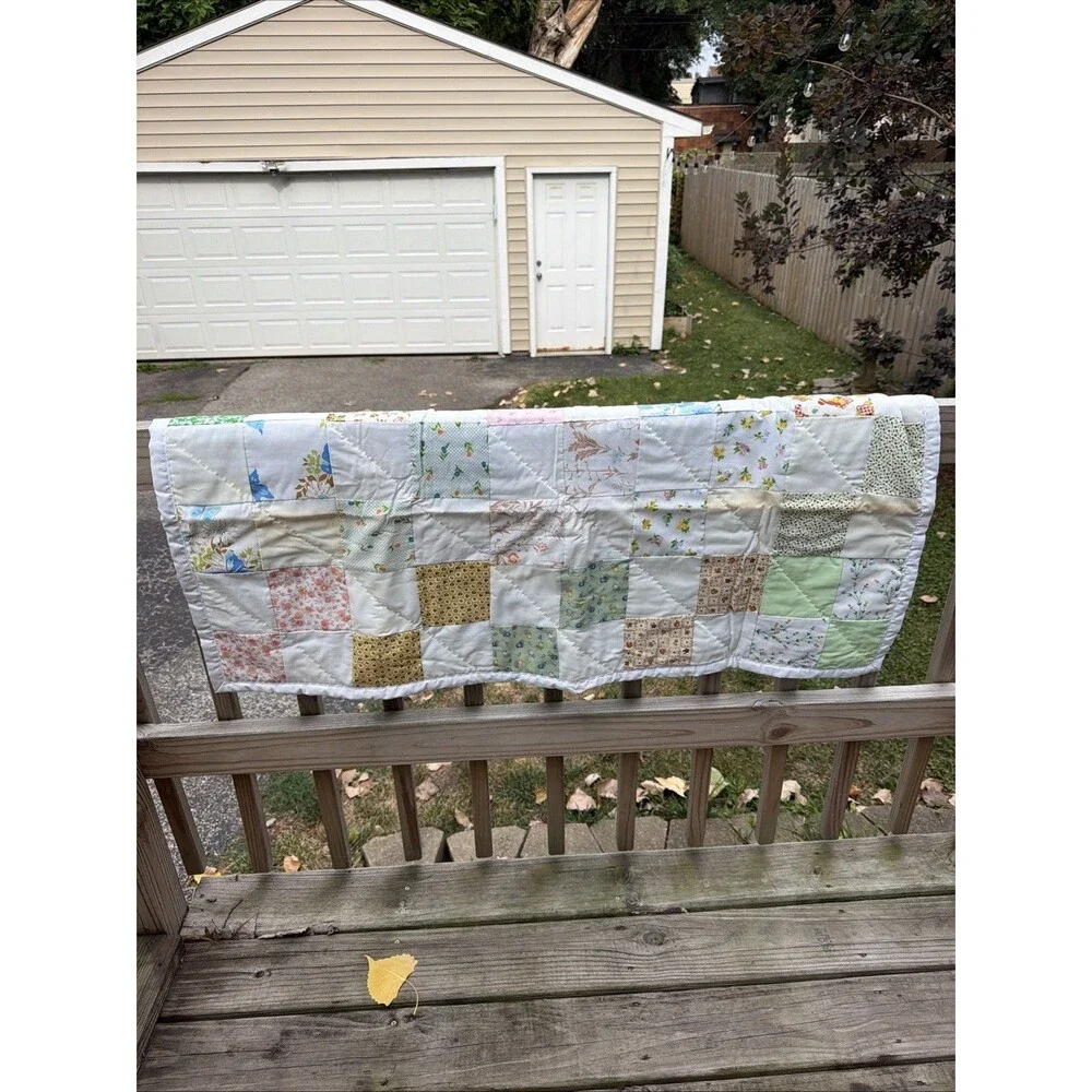 Baby Quilt Handmade Boy Girl Crib Blanket 35.5